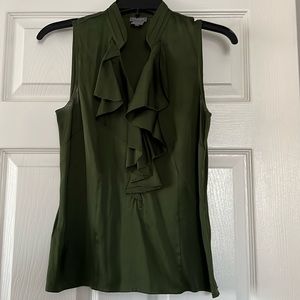 Ann Taylor dark olive green top size 4 petite